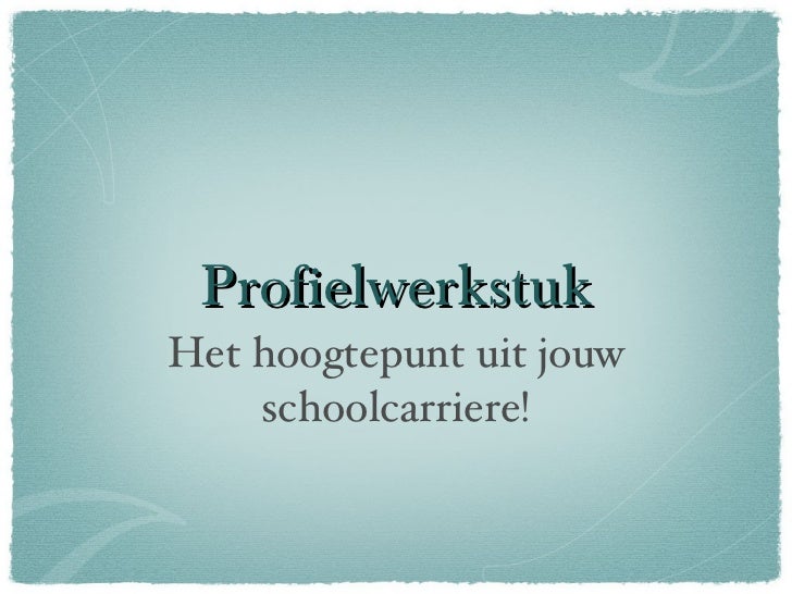 Profielwerkstuk 1e week UniC