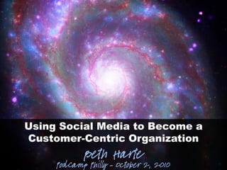Using Social Media to Become a
Customer-Centric Organization
            Beth Harte
     PodCamp Philly – October 2, 2010
 