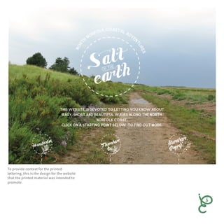 To provide context for the printed
lettering, this is the design for the website
that the printed material was intended to
promote.
 