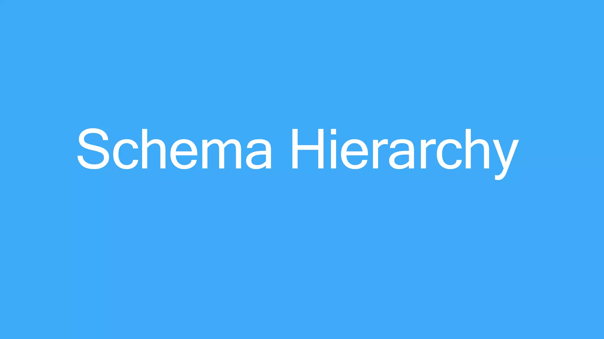 Schema Hierarchy
 