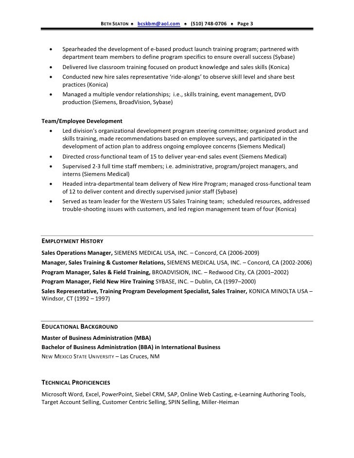 functional sales resume