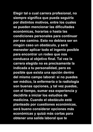 EL SABER ELEGIR UNA CARRERA