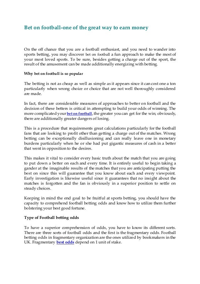 Best Way To Bet On Football Best Way To Bet On Football
