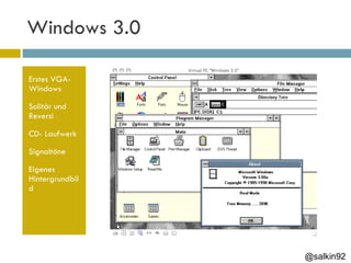 Windows 3.0 Erstes VGA- Windows Solitär und Reversi CD- Laufwerk Signaltöne Eigenes Hintergrundbild @salkin92 