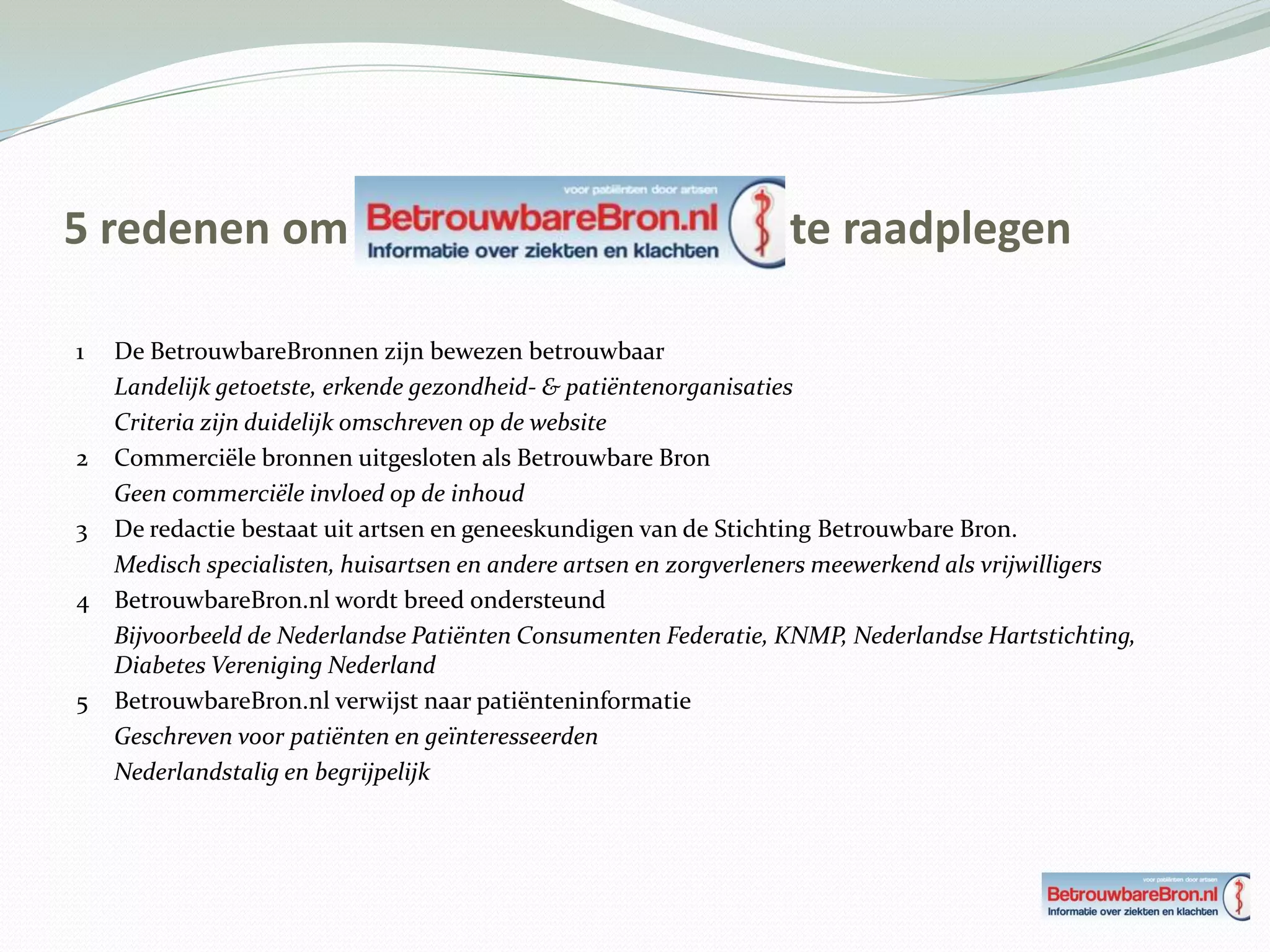 Betrouwbare Bron.nl Presentatie 1.1 | PPT