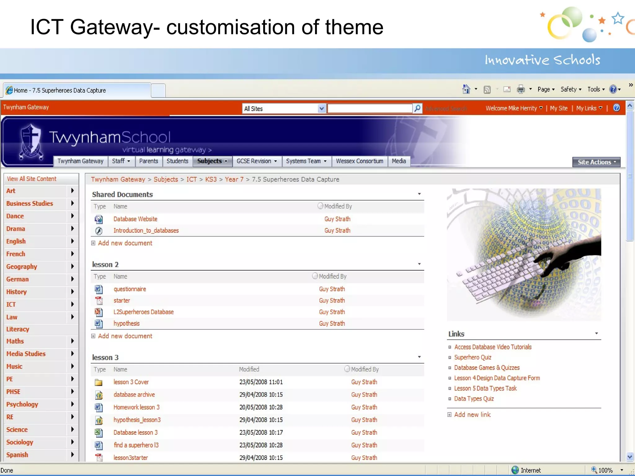 ICT Gateway- customisation of theme 
