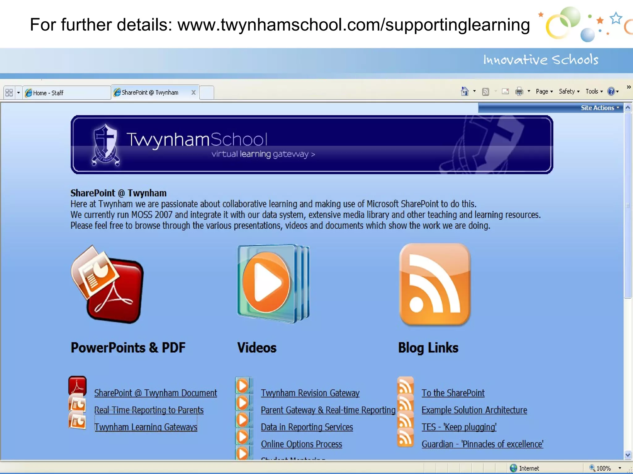 For further details: www.twynhamschool.com/supportinglearning 