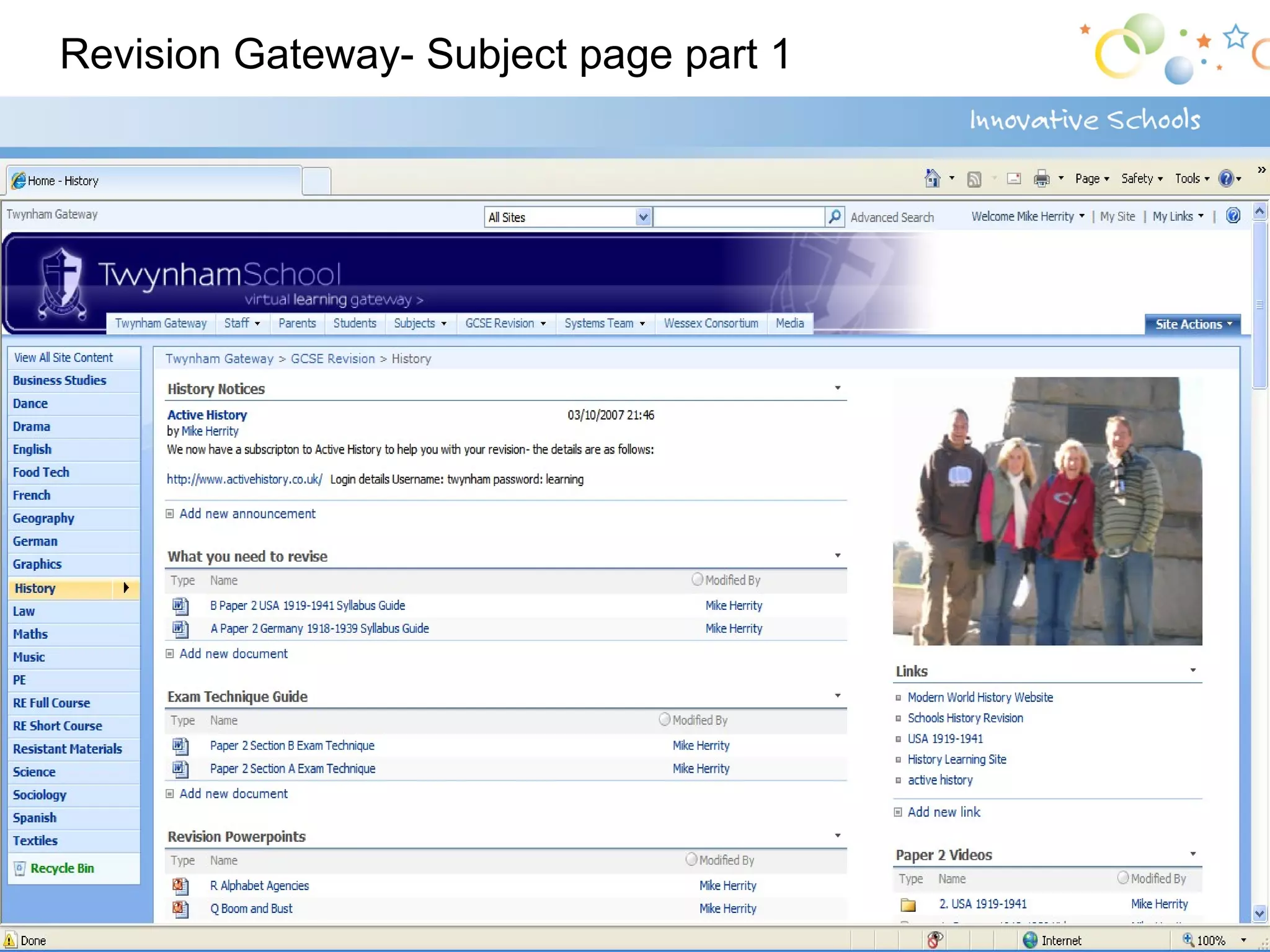 Revision Gateway- Subject page part 1 