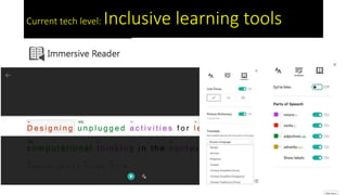 Current tech level: Inclusive learning tools
 