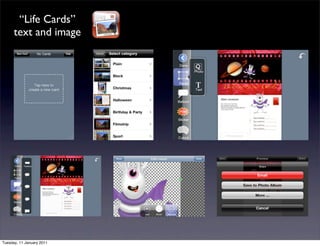 “Life Cards”
      text and image




Tuesday, 11 January 2011
 