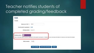 Teacher notifies students of
completed grading/feedback
 