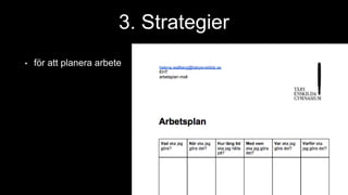 3. Strategier
• för att planera arbete
 