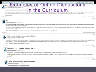 Year 10 Business Studies Examples of Online Discussions in the Curriculum 