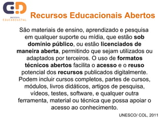 Utilizando e Aprimorando Recursos Educacionais Abertos (REA ...