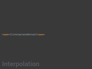 <span>{{interpolatedValue}}<span>
Interpolation
 