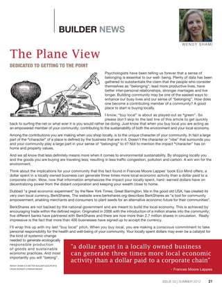 ISSUE 02 | SUMMER 2012
BUILDER NEWS
The Plane View
DEDICATED TO GETTING TO THE POINT
Psychologists have been telling us fo...