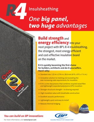 You can build on BP innovations
For more information, visit www.bpcan.com
Insulsheathing
Build strength and
energy efﬁcien...