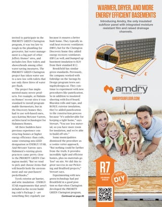 11WWW.BETTERBUILDER.CA | ISSUE 10 | SUMMER 2014
invited to participate in the
PRIORITY GREEN Clarington
program, it was to...