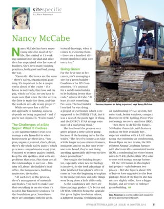 11www.betterbuilder.ca | Issue 16 | Winter 2015
N
ancy McCabe has been super-
vising sites for most of her
life. She start...