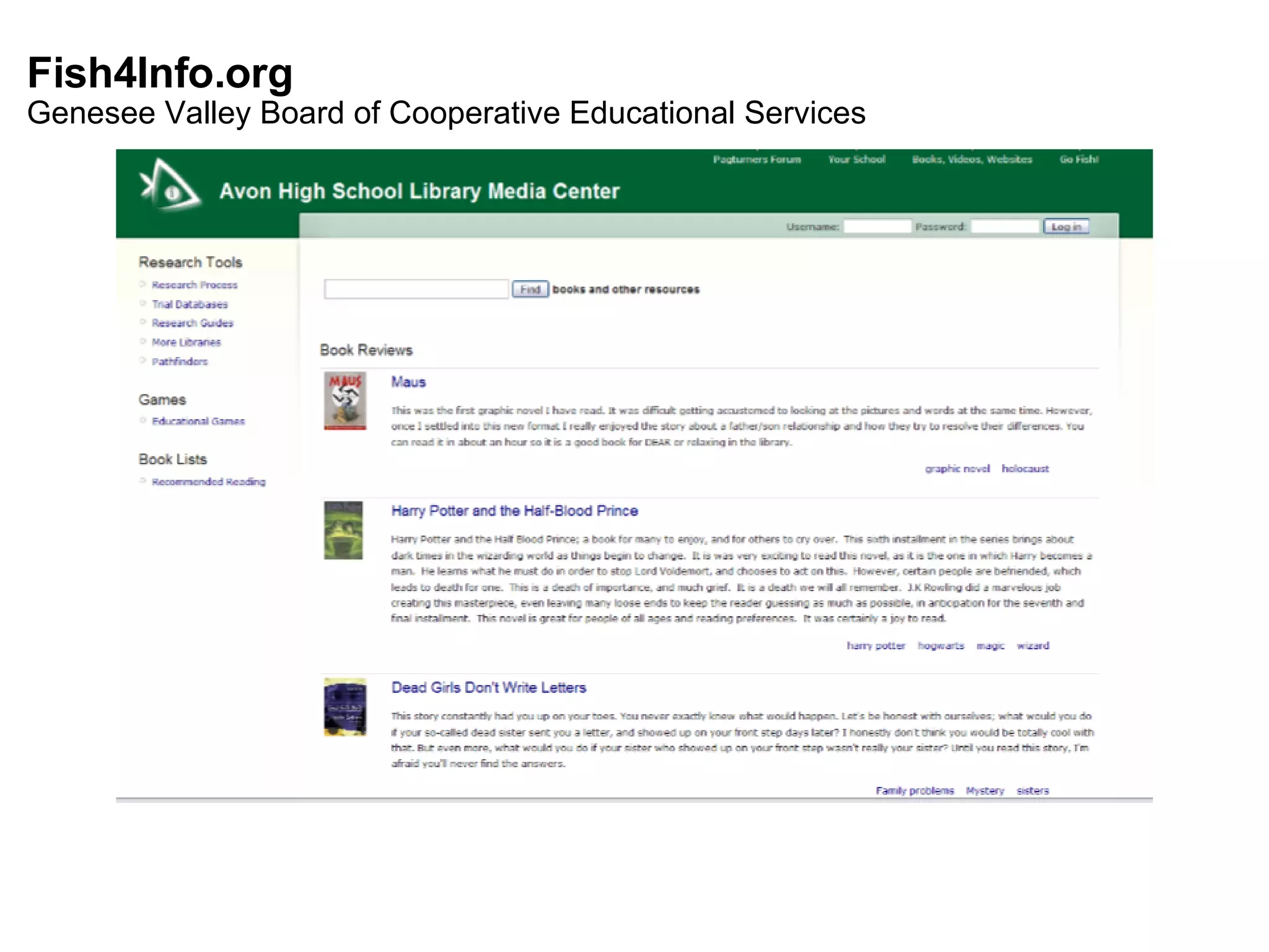 Fish4Info.org Genesee Valley Board of Cooperative Educational Services 