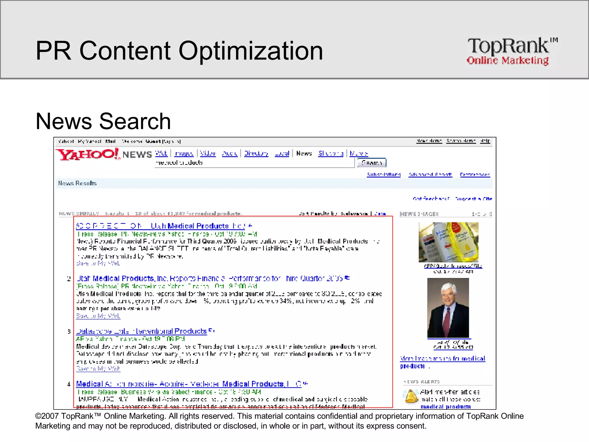 PR Content Optimization News Search 