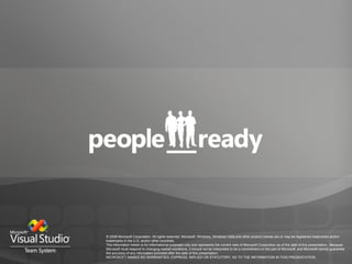 © 2006 Microsoft Corporation. All rights reserved. Microsoft, Windows, Windows Vista and other product names are or may be registered trademarks and/or trademarks in the U.S. and/or other countries. The information herein is for informational purposes only and represents the current view of Microsoft Corporation as of the date of this presentation.  Because Microsoft must respond to changing market conditions, it should not be interpreted to be a commitment on the part of Microsoft, and Microsoft cannot guarantee the accuracy of any information provided after the date of this presentation.  MICROSOFT MAKES NO WARRANTIES, EXPRESS, IMPLIED OR STATUTORY, AS TO THE INFORMATION IN THIS PRESENTATION. 
