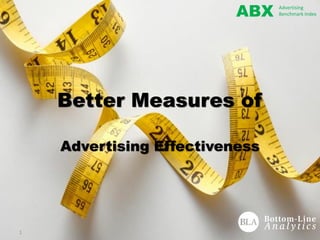 Better Measures of
Advertising Effectiveness
1
ABX Advertising
Benchmark Index
 