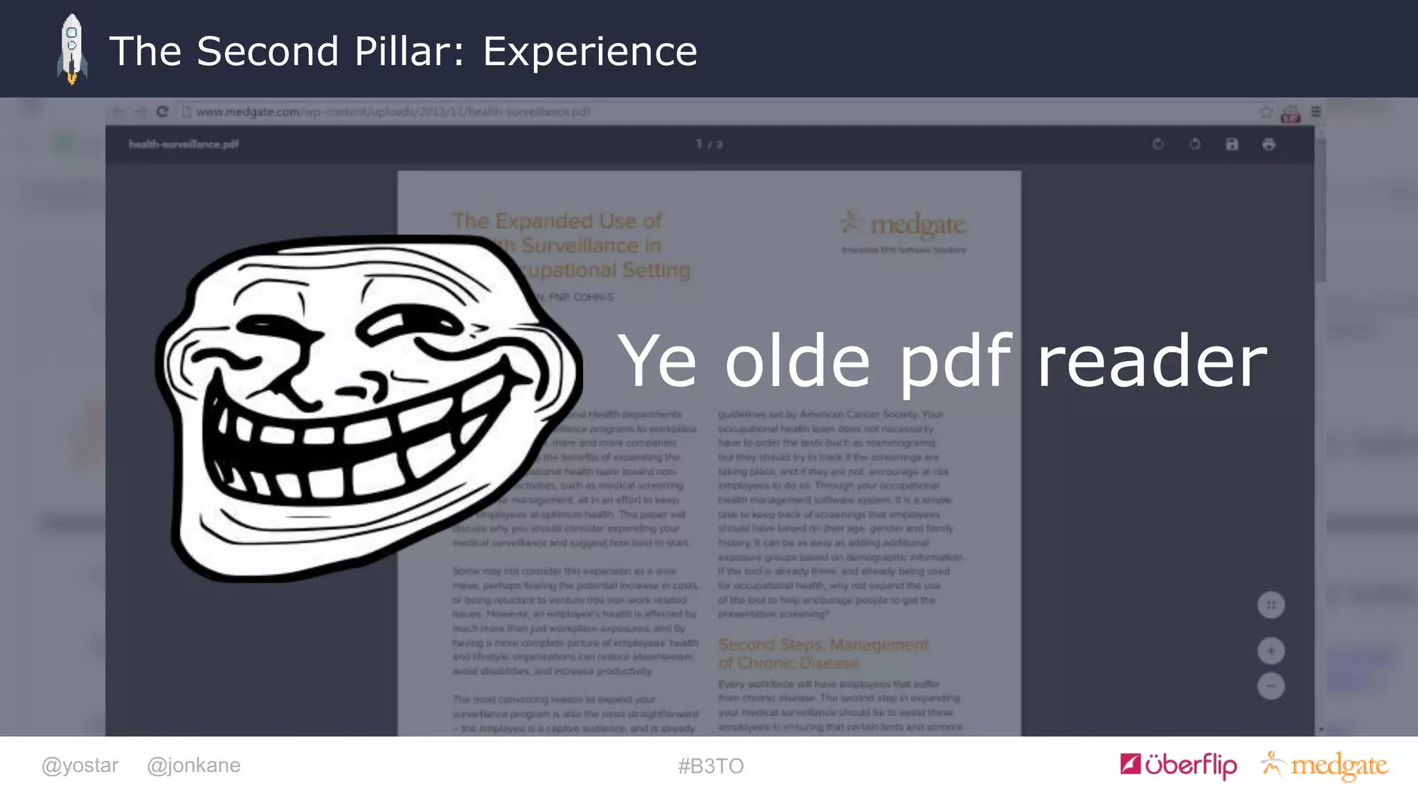 @yostar @jonkane #B3TO
The Second Pillar: Experience
Ye olde pdf reader
 
