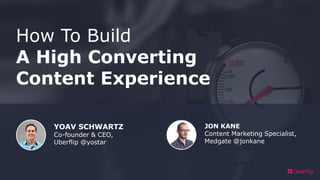 How To Build
A High Converting
Content Experience
YOAV SCHWARTZ
Co-founder & CEO,
Uberflip @yostar
JON KANE
Content Marketing Specialist,
Medgate @jonkane
 