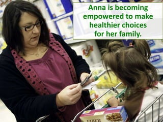 Anna is becoming
empowered to make
healthier choices
for her family.

 