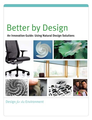 better by design An Innovation Guide




Better by Design
 An Innovation Guide: Using Natural Design Solutions




Design for the Environment
 
