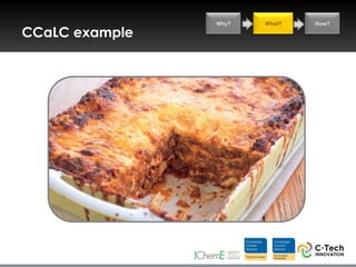 Why?   What?   How?

CCaLC example
 