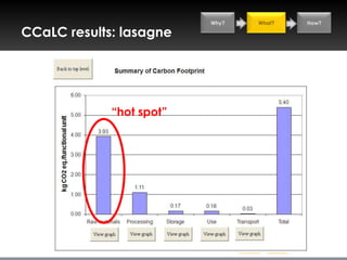 Why?   What?   How?

CCaLC results: lasagne




             “hot spot”
 