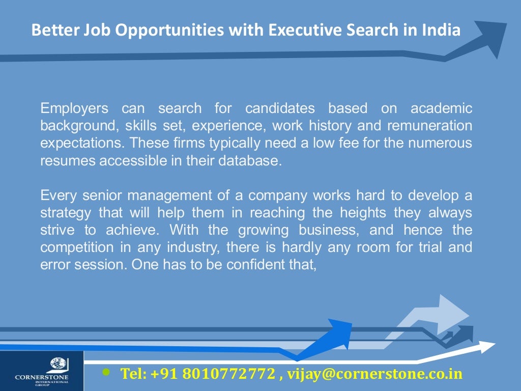 Better Job Opportunities With Executive Search in India