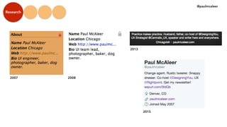 Research
2007 2008
2013
2015
@paulmcaleer
 