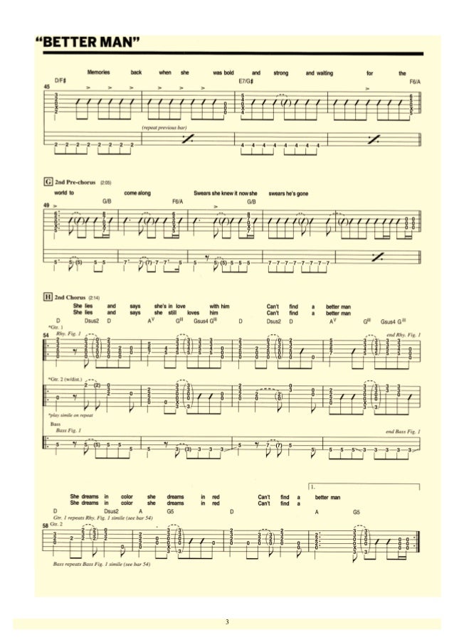 Pearl Jam tablatura de guitarra de Better man Pearl Jam tablatura de guitarra de Better man