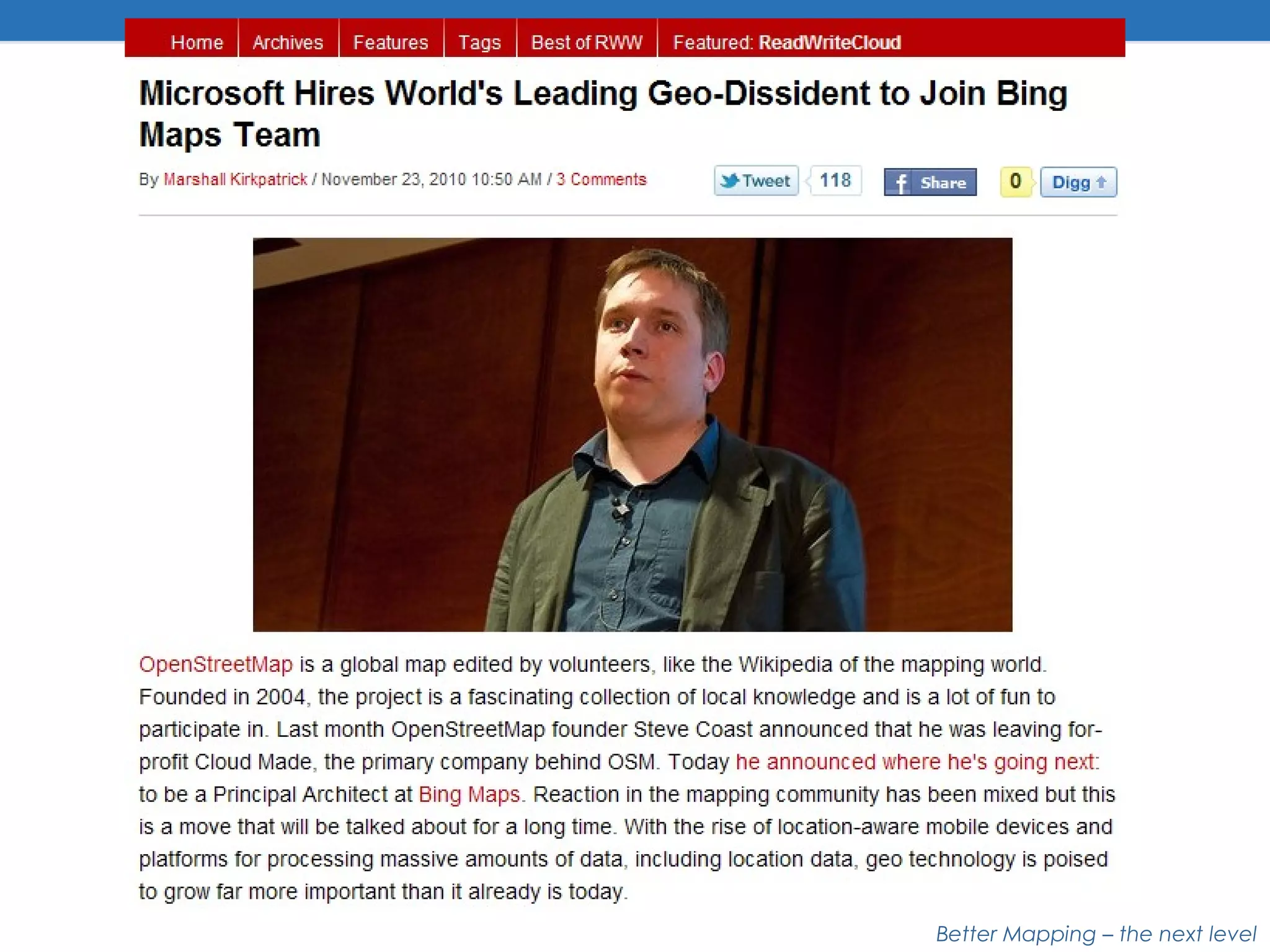 Better Mapping – the next level
 