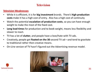We make brands stronger.
We make brand leaders smarter.
Ideas
Advertising, PR, In Store
Simple 3-step process to build an Executional Plan before the Brand
Plan is fully baked.
Step One
Brand Team briefs all agencies
at the same time, outlining
brand strategies in the plan.
Step Two
Each agency presents their
ideas separately. Brand Team
gives direction to each agency
and tries to piece the tactics
together.
Tactical Plan
Advertising, PR, In Store
Step Three
Agencies work together to align,
build on, enhance and narrow tactics
down and present a consolidated
plan.
Brand Plan
Vision, Mission Strategy
Give Agencies 2-3 weeks to
come back with their ideas.
Bit of a buffet.
All Agencies work together
over 2-3 weeks to create a
complete cohesive plan.
With so many agencies, each working on
their own, aligning everyone becomes the
hardest task to staying on strategy
 
