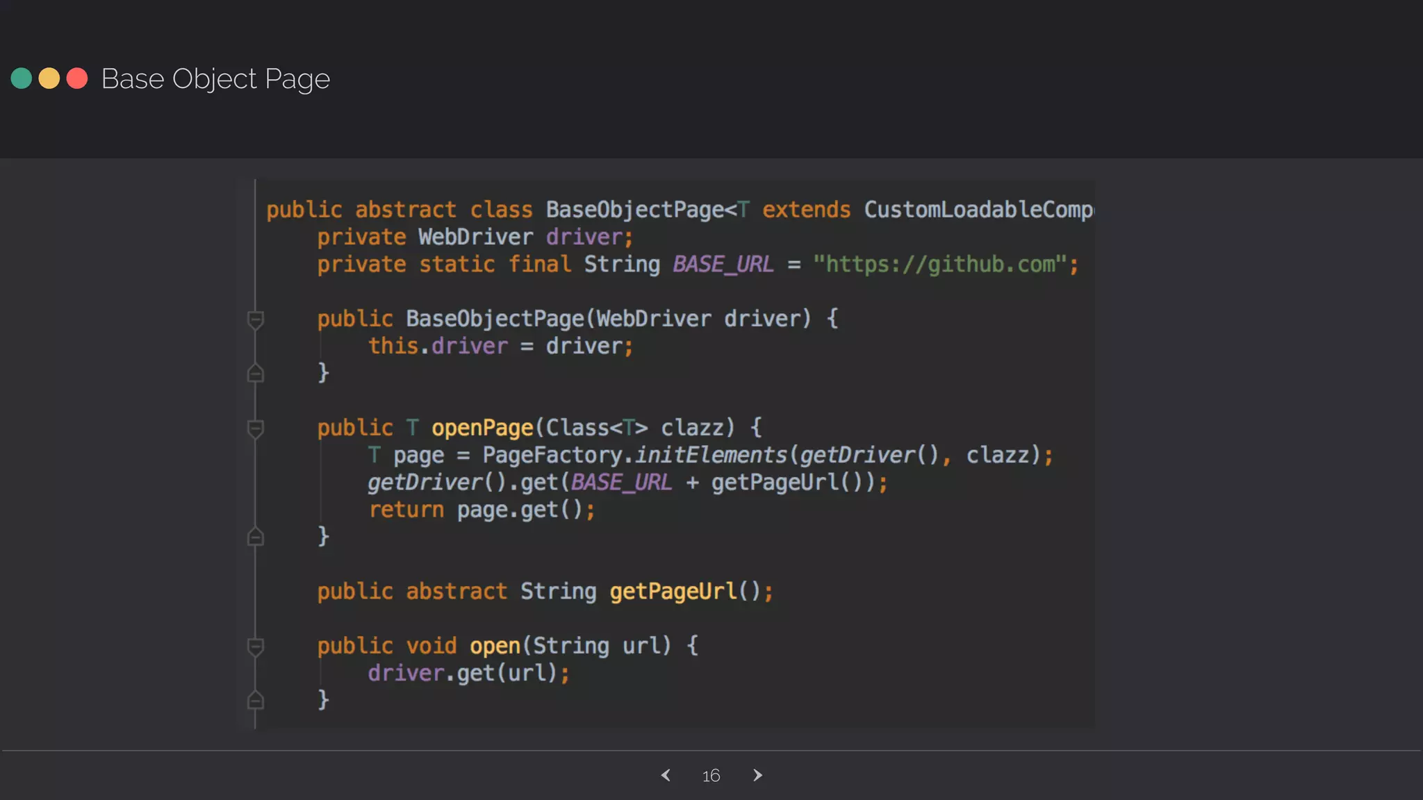 ‹ ›16 Base Object Page 