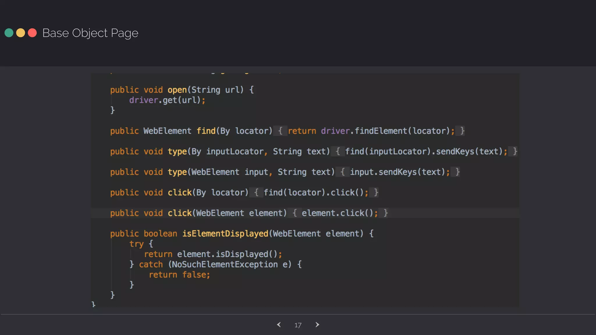 ‹ ›17 Base Object Page 