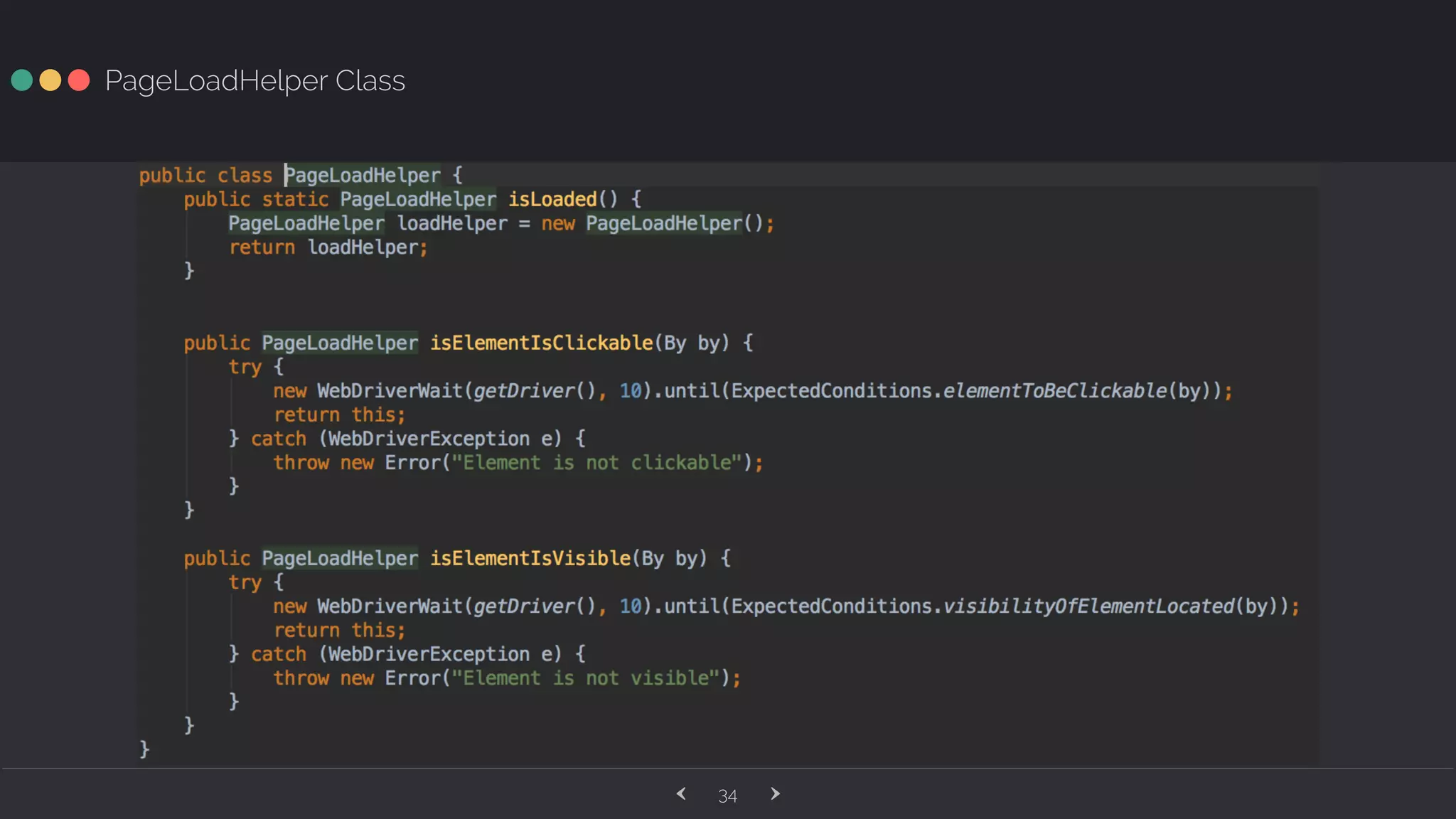 ‹ ›34 PageLoadHelper Class 