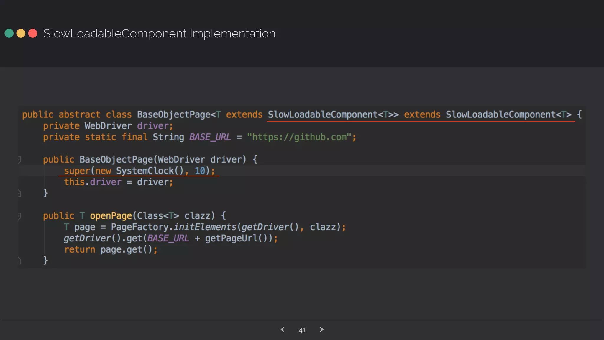 ‹ ›41 SlowLoadableComponent Implementation 