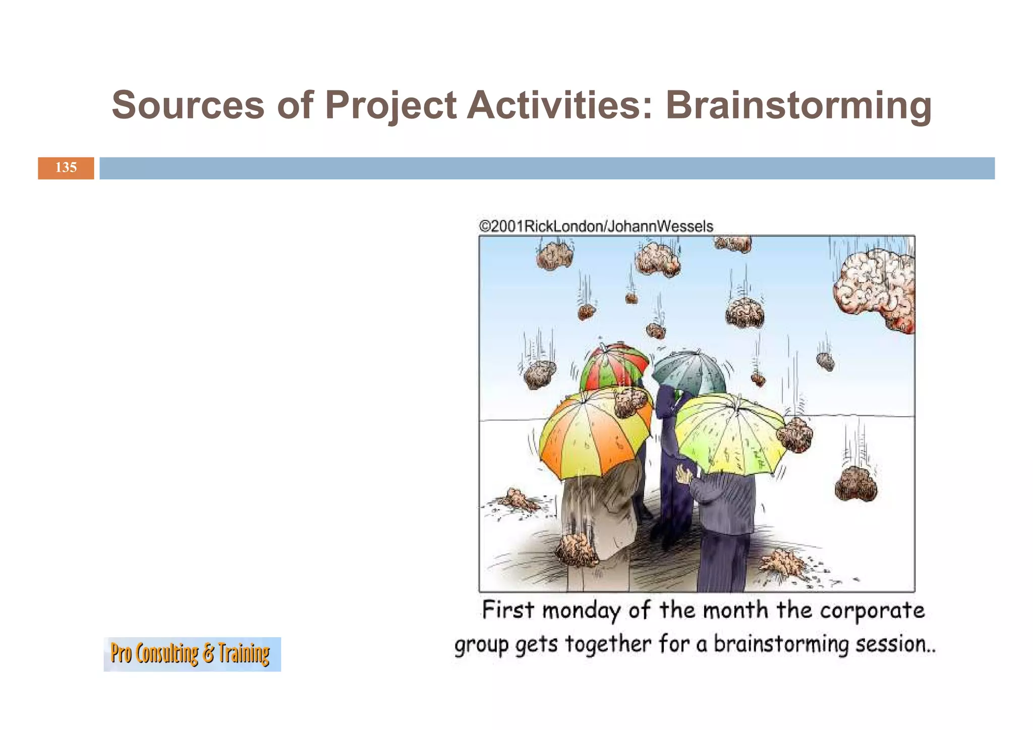 Sources of Project Activities: Brainstorming
135
 