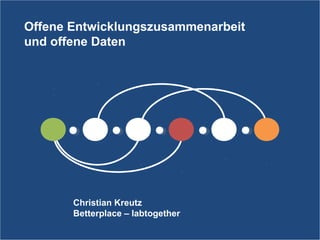 Offene Entwicklungszusammenarbeit
und offene Daten

Christian Kreutz
Betterplace – labtogether

 