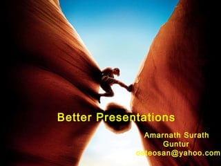 Better Presentations
Amarnath Surath
Guntur
osteosan@yahoo.com
 
