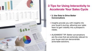 3 Tips for Using Interactivity to
Accelerate Your Sales Cycle
• 3. Use Data to Drive Better
Conversations
• Insights provi...