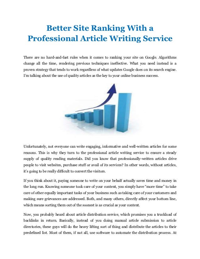 Article Writing Service - Professional Article Writer Company