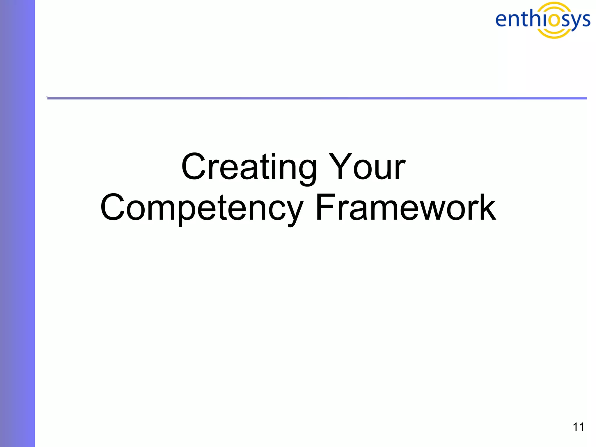 Creating Your  Competency Framework 
