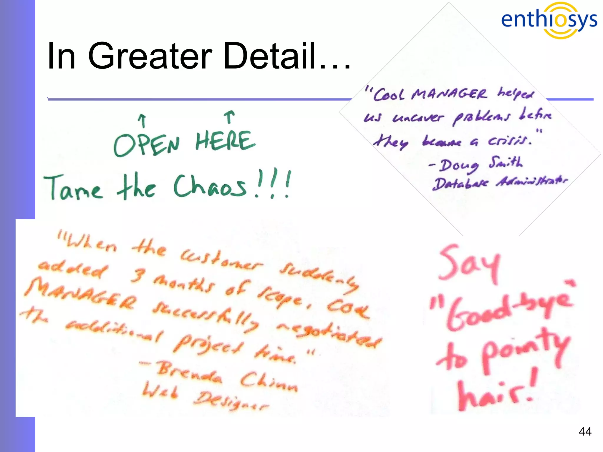 In Greater Detail…  