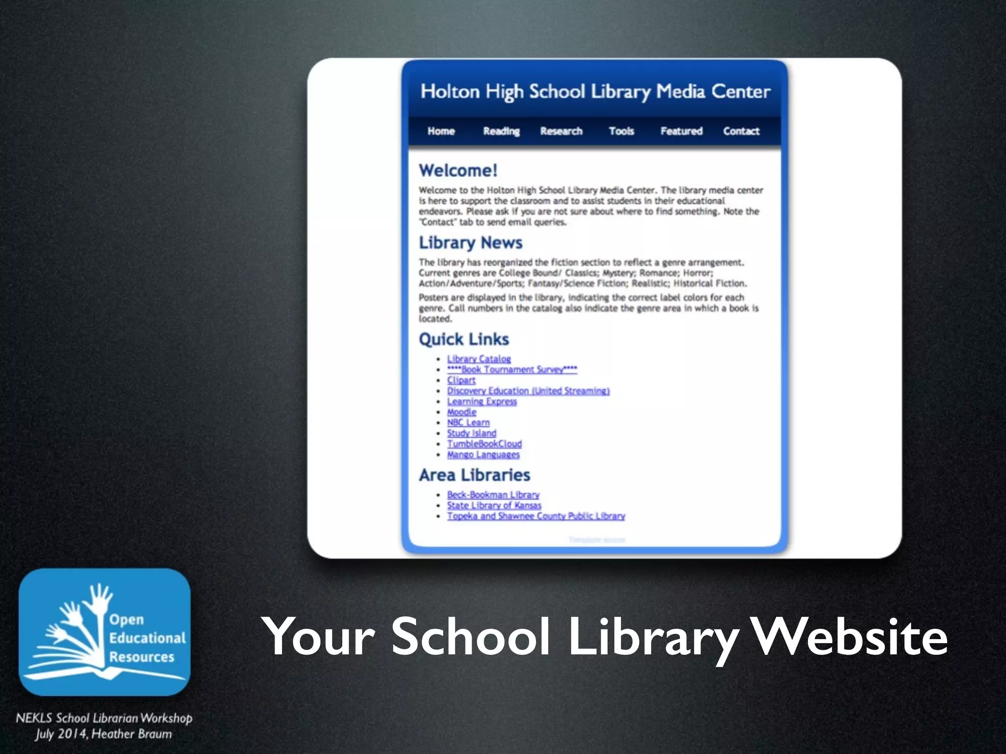 Your School Library Website
 